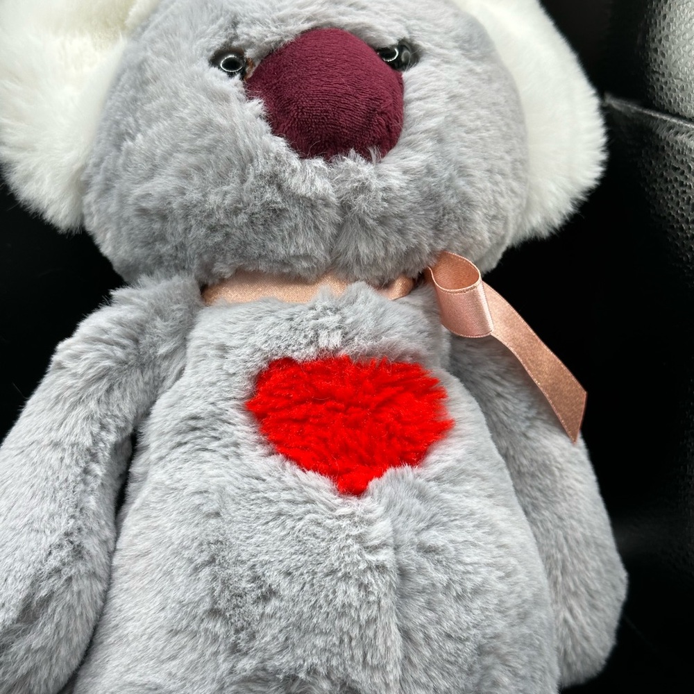 Koala Bear Plush Gray Heart World’s Softest Plush Stuffed Animal 15” Red Hearts - Picture 14 of 16